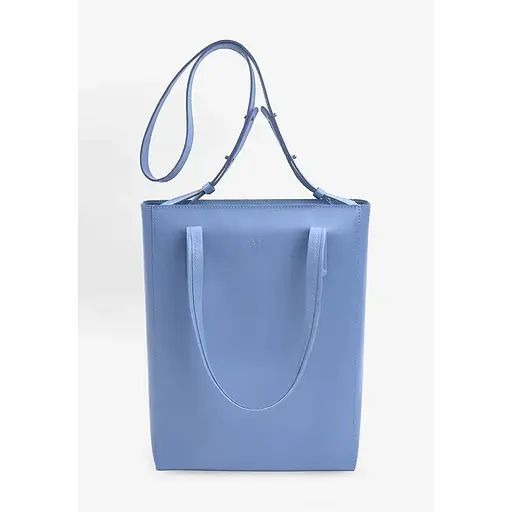 Шкіряний шоппер Nancy блакитний - фото 1