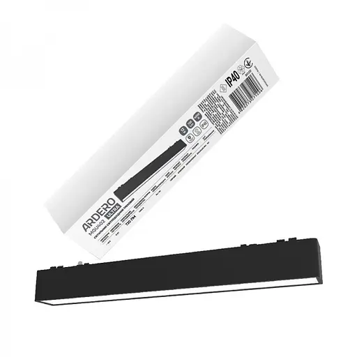 Светодиодный магнитный трековый светильник Ardero MGU402 Ultra 12W 4000К черный (80120)