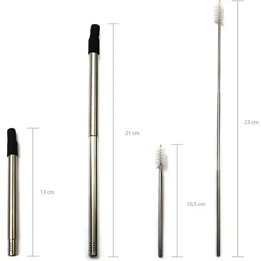 Бомбилья Туризмо (21 см) + складная кисточка (23 см) черная - фото 2