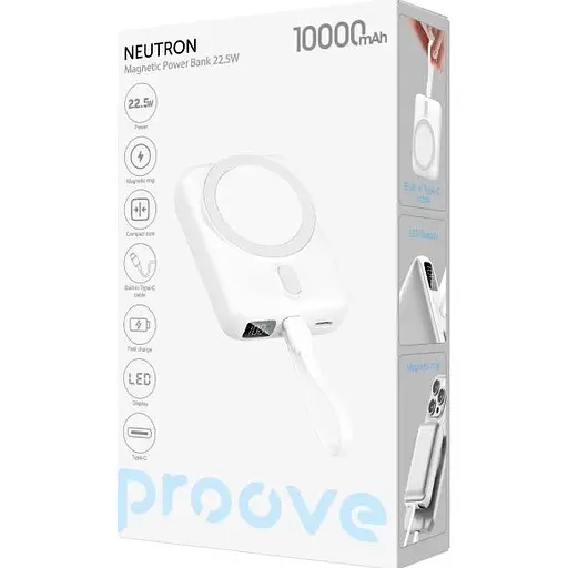 Зовнішній акумулятор Proove Neutron 10000mAh 22.5W Silver/White (PBNE22022206) [152193] - фото 4