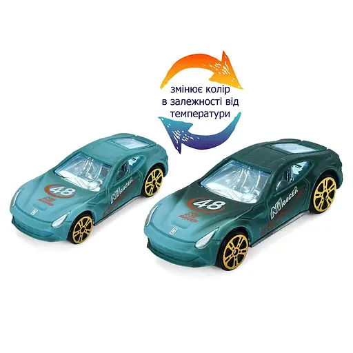 Машина металлическая, 7999-1, 7 см, меняет цвет (В ассортименте)