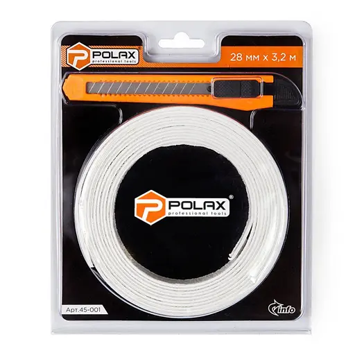 Стрічка бордюрна для ванної Polax 28 мм х 3,2 м Білий 30412 - фото 1