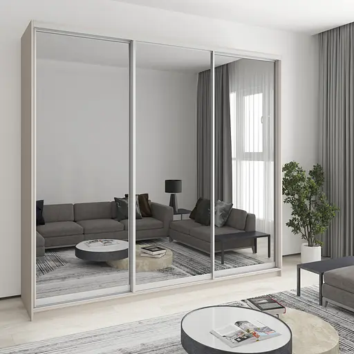 Шафа-купе тридверна MebelStar Комбо AL 3 Дзеркала 260x45x240 см Кашемір (MBS-2210)