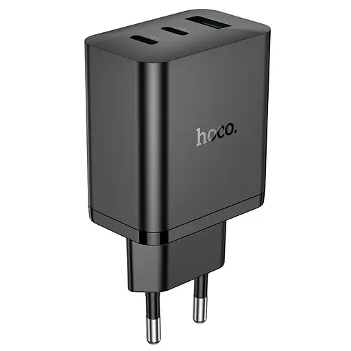 Мережевий зарядний пристрій Hoco N50 USB/2 Type-C PD 45W чорний - фото 4