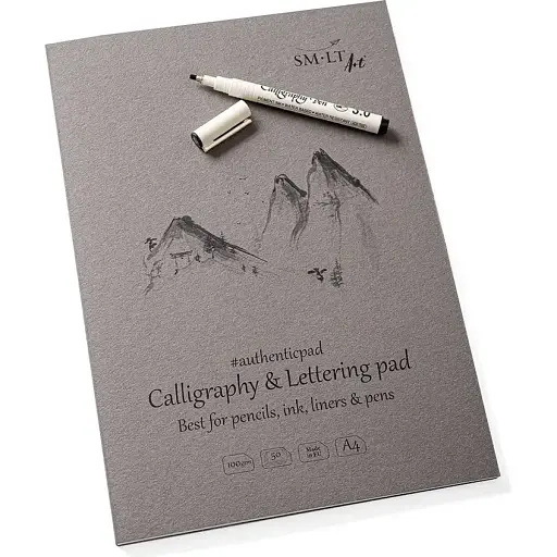 Блокнот-склейка для каллиграфии и леттеринга SM-LT Art Authentic А4 100 г/м2 50 листов белая бумага   - фото 2