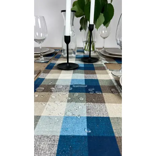 Доріжка водовідштовхувальна з принтом Шахматка 170х30 см Синій