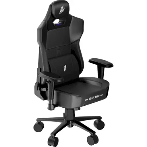 Игровое кресло 1stPlayer K3 Fabric Black, pu+ткань, максимально допустимая нагрузка 140 кг, регулируемая спинка с углом наклона до 150 градусов, увеличенная фактура, регулировка высоты подголовника - фото 4