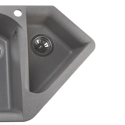 Гранитная мойка Globus Lux Garda серый камень 1000x500 мм А0005, Серый - фото 3