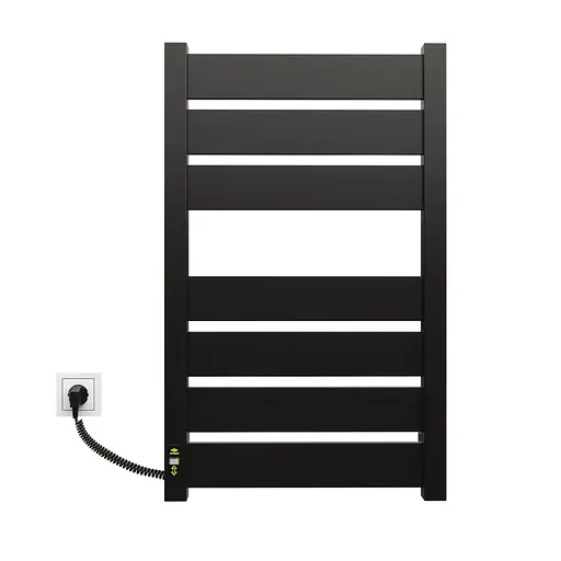 Електрична рушникосушарка Kosser Волз 800x500 EL тайм. чорний ДВЛ01EL, Чорний матовий, Ліве - фото 2