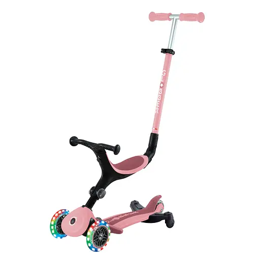 Самокат Globber Go Up Active Lights 360 колеса світяться до 20/50кг від 1 року пастельно-рожевий (749-310)