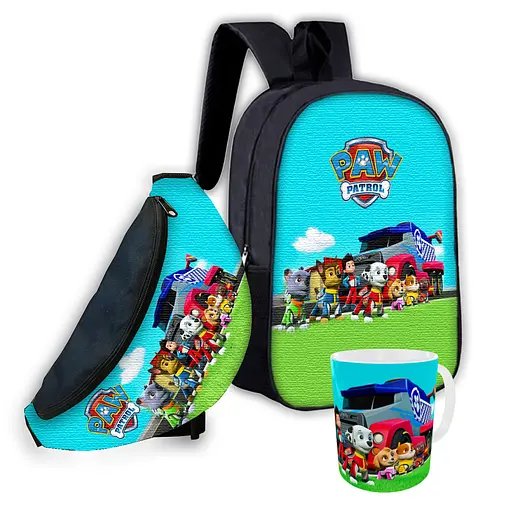 Набір дитячий Щенячий патруль рюкзак 36х27см сумка-бананка, кружка з принтом для хлопчика (01624)