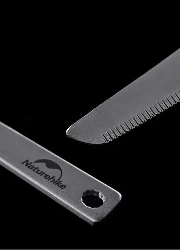 Столові титанові прилади Naturehike 3 в 1 (вилка, ложка, ножик) - фото 5