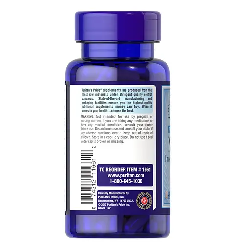 Витамины и минералы Puritan's Pride Niacin 500 мг Flush Free, 100 капсул - фото 3