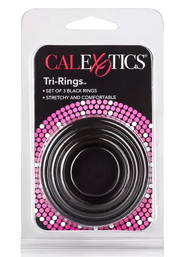Ерекційне кільце CalExotics Tri-Rings 3 шт чорний - фото 3
