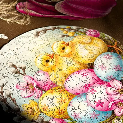 Деревянный фигурный пазл Солнечные писанки, А4, Деревянная коробка 100 элементов - фото 6