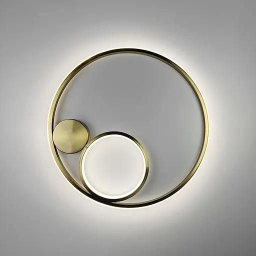 Сучасний стіновий або стельовий LED світильник у латунному корпусі Ø 45 см Арт. WMJ26-450*H70 GD Line F - фото 6