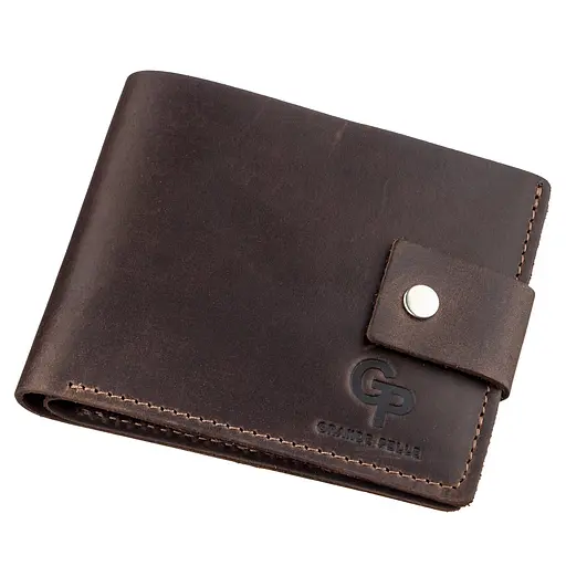 Мужской кожаный кошелек Grande Pelle 9х11х3 см acs0015139 - фото 1