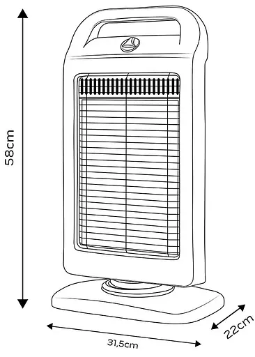 Инфракрасный обогреватель Neo Tools 1200Вт, галогенный нагрев. элемент, черный - фото 6