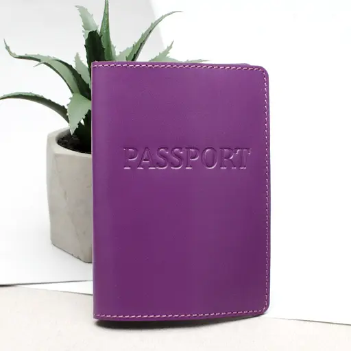 Обложка на паспорт кожаная женская HC-18 (фуксия) - фото 1