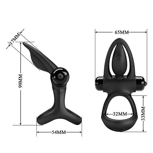 Эрекционное кольцо Pretty Love Vibration Cock Ring 9.9 см черный - фото 8