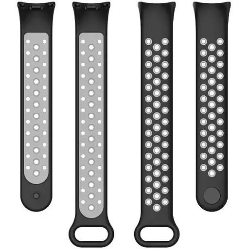 Ремешок DK CDK для Xiaomi Mi Smart Band 9 Silicone Sport Band Nike (015815) (black / grey) - фото 3