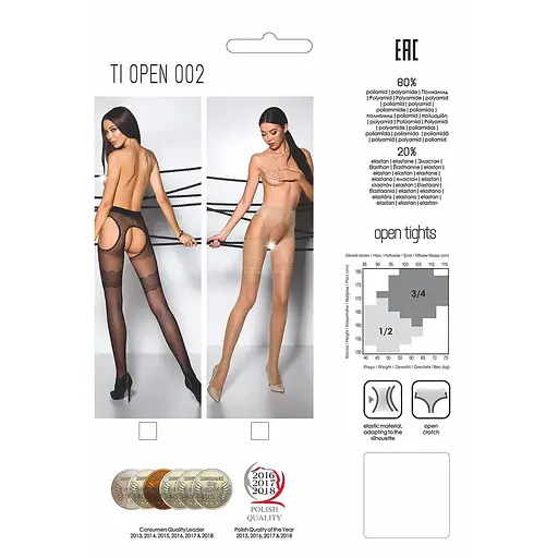 Эротические колготки Passion Tiopen 002 nero 1/2 (20 den) имитация чулок и пояса - фото 6