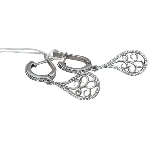 Серебряные серьги Агни ОБЪЯТИЕ с фианитами. 2740/9Р-CZ
