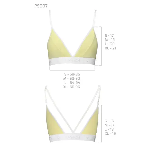 Спортивный топ с двойными бретелями Passion PS007 TOP yellow L - фото 4