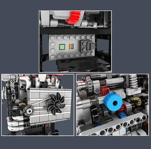 Конструктор двигун Mould King Mitsubishi 4G63T Turbocharged Inline-Four Engine L4 10235 моторозований дитячий мотор 811 деталей - фото 4