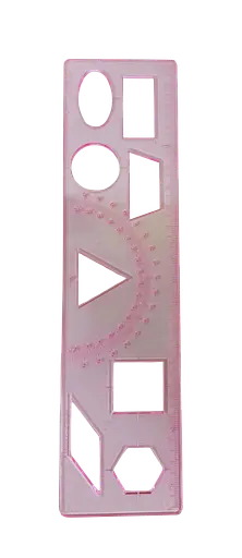 Линейка-трафарет "школьника" ТГ-1 Спектр (4820119511220) розовый - фото 1