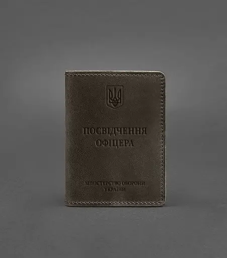 Кожаная обложка для удостоверения офицера 9.0 темно-коричневая Crazy Horse - фото 1