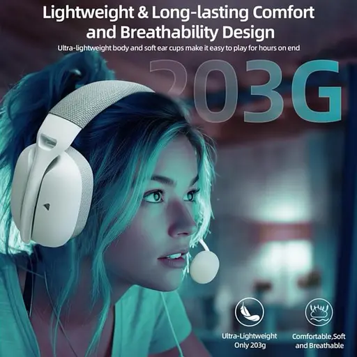 Навушники бездротові ігрові ATTACK SHARK L80PRO l 80 PRO white - фото 4