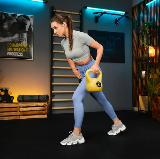 Гиря виниловая Trex Sport 8кг TX-008CKB желтая - фото 6