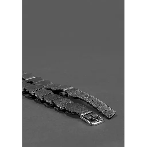 Женский кожаный бохо-ремень BlankNot Saffiano черный  - фото 4