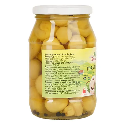 Гриби Шампіньйони Хатка - Грядка цілі мариновані скло 430 мл - фото 4