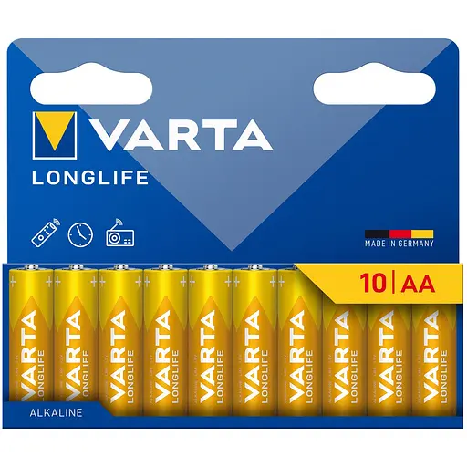 Батарейки Varta Longlife Alkaline AA 10 шт. (4106101761) - фото 1