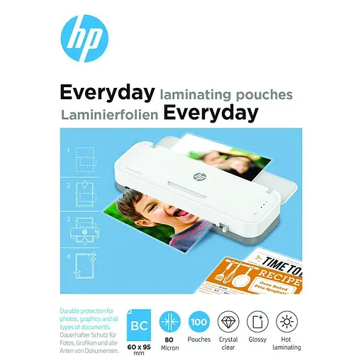 Пленка для ламинирования HP Everyday Laminating Pouches, Business Card Size, 80 Mic, 60 x 95, 100 pcs