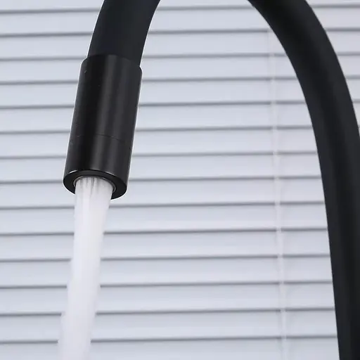 Змішувач для кухні під фільтр Frap з гнучким виливом F4396-6 Чорний матовий - фото 3