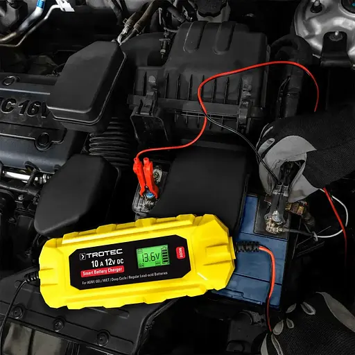 Зарядний пристрій для Trotec PBCS 10A 12V 4-200Ah автомобільного акумулятора (DAS302836) - фото 4