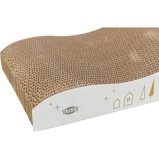 Царапка Trixie для кошек волна Рождественская картонная бело-золотая 43.5×8×20 см - фото 3