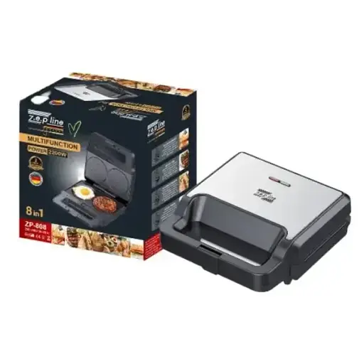 Мультимейкер 8в1 Zepline ZP-808 2200 Вт электрогриль со сменными пластинами - фото 3