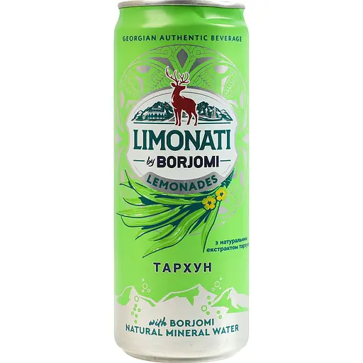 Напій Borjomi Limonati Тархун безалкогольний сильногазований з/б 0,33 л