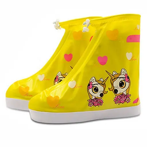 Дитячі гумові бахіли Lesko L 22.4 см Жовтий, Єдиноріг (15080)