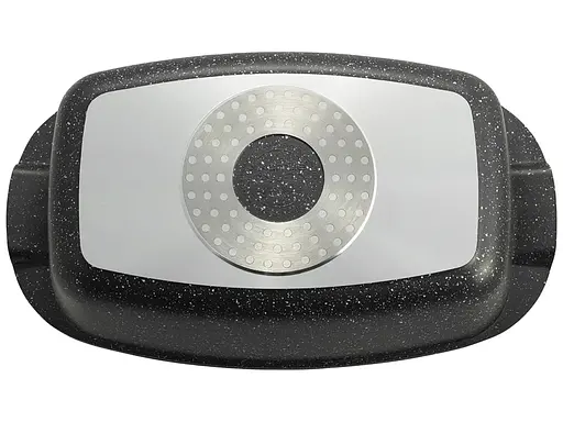 Гусятница индукционная 5.5 л с крышкой из жаропрочного стекла и аромаручкой с мраморным покрытием, Zauberg Черный 87598 - фото 3