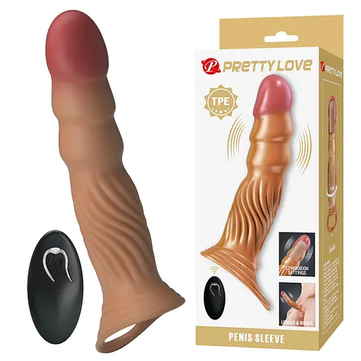 Насадка на пеніс Pretty Love Penis Sleeve Extender 24 см (тілесний) - фото 20