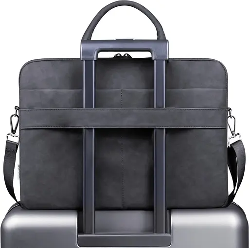 Сумка для ноутбука Defender 15.6" Trendy з кишенею, шкира, чорна (26130) - фото 4