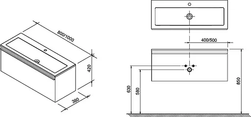 Тумба під умивальник Ravak SD 800 Clear черешня X000000758 - фото 7