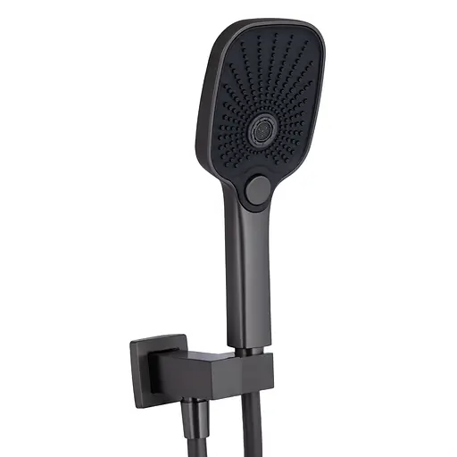 Душевая система для душа Qtap Gemini скрытого монтажа на два потребителя QTGEM113GMB45698 Gunmetal Black PVD, Шлифованный черный хром - фото 4