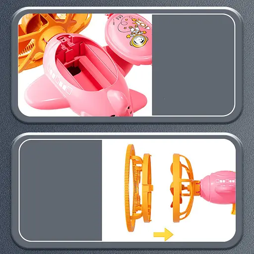 Пістолет для мильних бульбашок H035 Bubble Gun з пропелером 2in1 + bottle 250ml Pink - фото 4