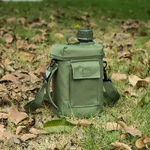 Тактическая фляга для воды 2 л с чехлом Зеленая - фото 8